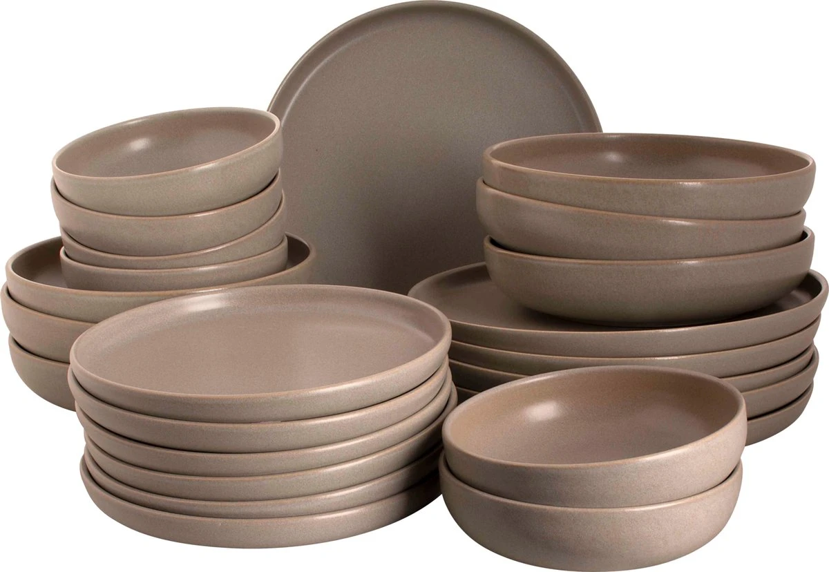 Palmer Serviesset Sandy Loam Stoneware 6-persoons 24-delig Grijs 4 Palmer Serviesset Sandy Loam Stoneware 6-persoons 24-delig Grijs - Afbeelding 2