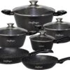 Cheffinger Pannenset - 10 Delig - Marmeren Coating - Inductie - Met Glazen Deksels - Zwart 1 Cheffinger Pannenset - 10 Delig - Marmeren Coating - Inductie - Met Glazen Deksels - Zwart -Keuken Benodigdheden Winkel 1200x836 2