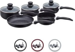 Herzberg HG-5003BK: 8 Pieces Marble Cookware Set - Black 9 Herzberg HG-5003BK: 8 Pieces Marble Cookware Set - Black -Keuken Benodigdheden Winkel 1200x836 4
