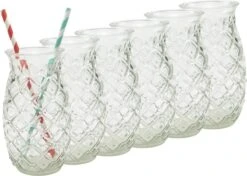 Merkloos Beker - Glas Ananas - 6 Stuks - Zomer - Cocktail -400ml -Keuken Benodigdheden Winkel 1200x857 8