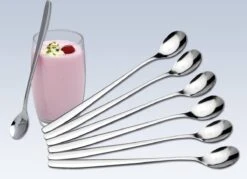 Merkloos Latte Macchiato Lepels – RVS Lange Yoghurt, Dessert Of Koffie Lepeltjes – Set Van 6 Stuks -Keuken Benodigdheden Winkel 1200x868 1