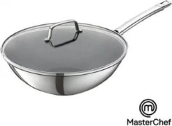 Bestsellers 20 MasterChef / Jumbo - Wokpan - Met Glazen Deksel - 28 Cm - Inductie