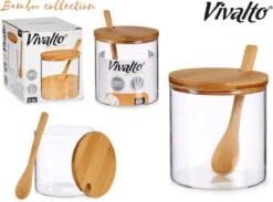 Suikerkom / Suikerpotje Glas Met Bamboe Houten Lepel En Deksel 520 ML 7 Suikerkom / Suikerpotje Glas Met Bamboe Houten Lepel En Deksel 520 ML -Keuken Benodigdheden Winkel 1200x889 11
