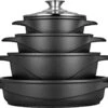 Smile 10-Delige Pannenset - Anti Aanbaklaag - Vaatwasser Bestendig - Zwart - MGK-17 1 Smile 10-Delige Pannenset - Anti Aanbaklaag - Vaatwasser Bestendig - Zwart - MGK-17 -Keuken Benodigdheden Winkel 1200x902 5