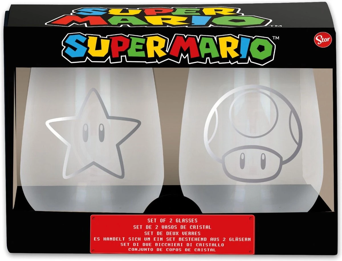 Storline Nintendo - Super Mario Crystal Glasses 2-pack 3 Storline Nintendo - Super Mario Crystal Glasses 2-pack
