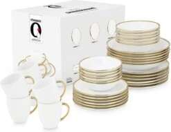 Vtwonen Serviesset - Wit/Goud - Porselein - 36-Delig 15 Vtwonen Serviesset - Wit/Goud - Porselein - 36-Delig -Keuken Benodigdheden Winkel 1200x930 13