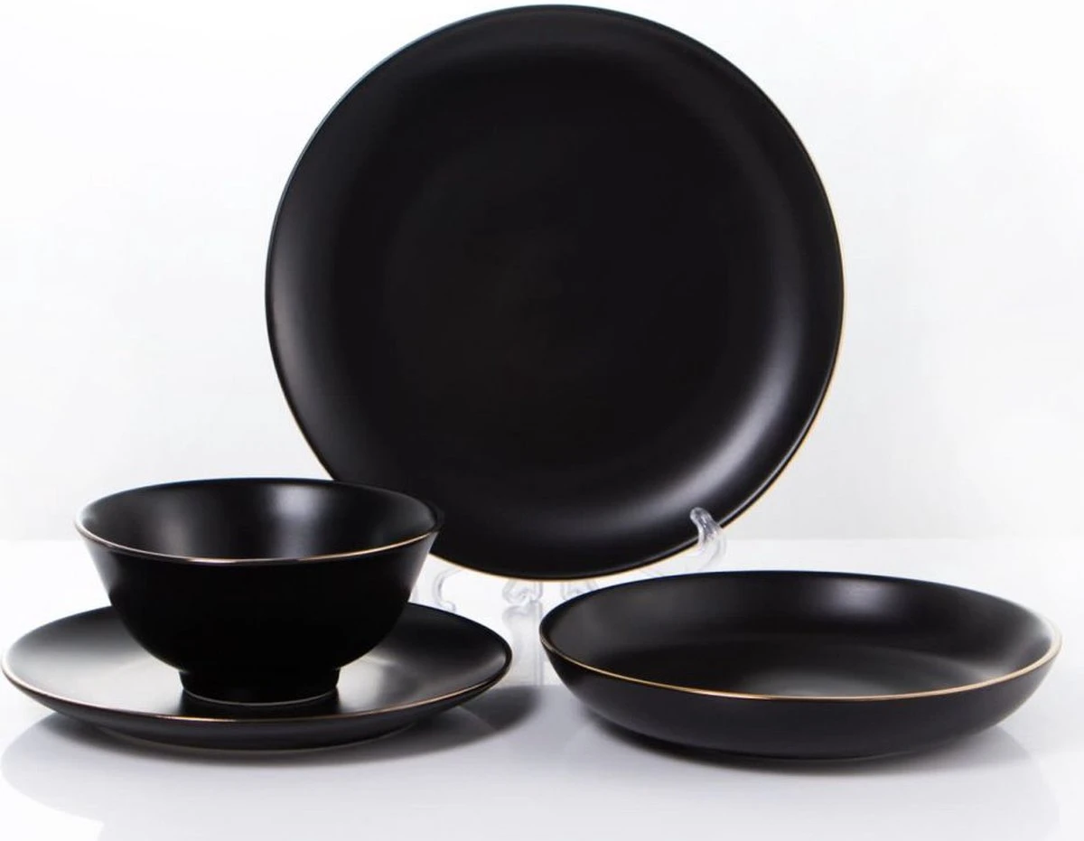 Serviesset 24-delig 6 Personen - Zwart-Goud 3 Serviesset 24-delig 6 Personen - Zwart-Goud