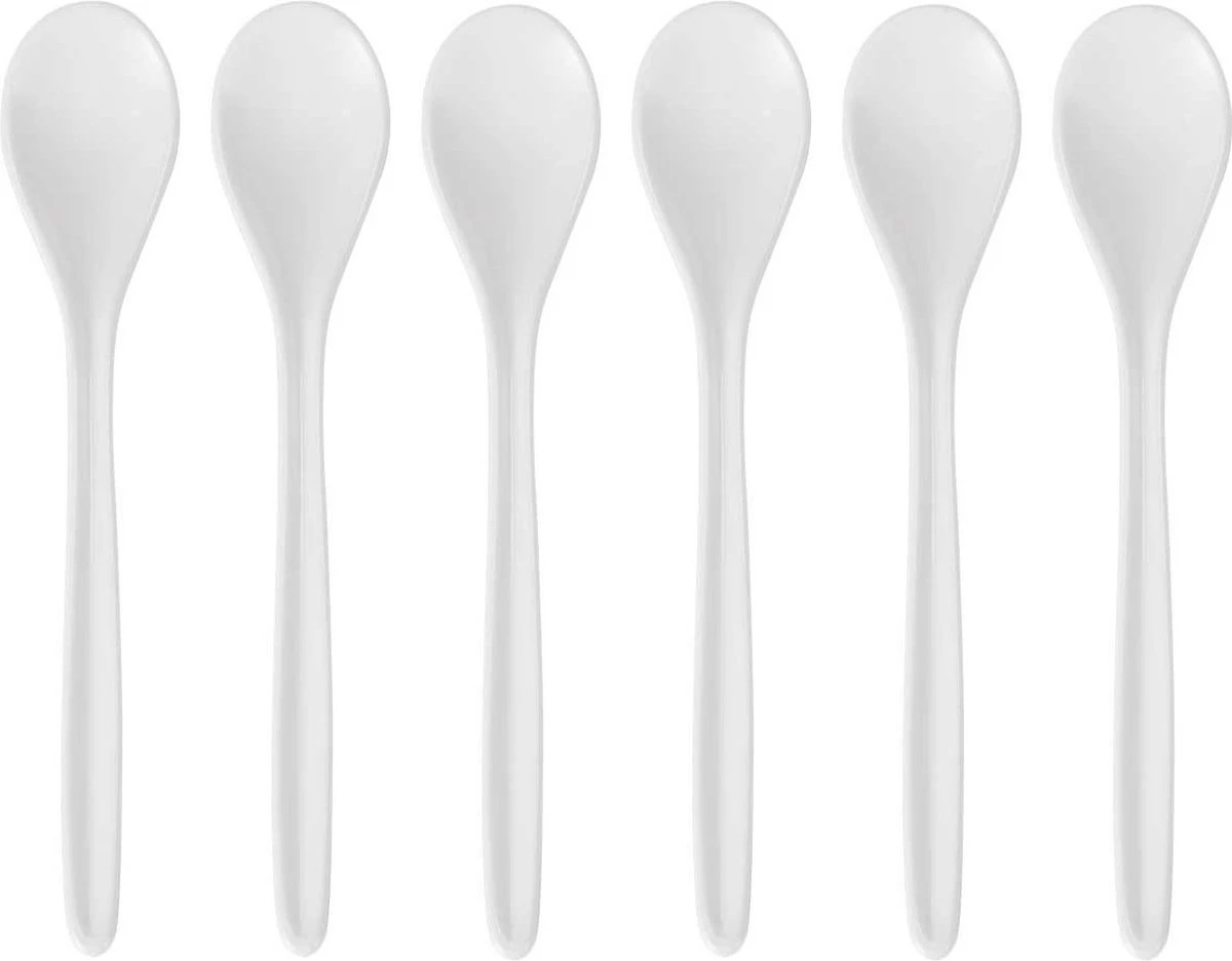 12x Eierlepeltjes Wit Kunststof 13 Cm - Keukengerei - Keukenbenodigdheden - Bestek - Lepels/lepeltjes Voor Koffie/thee/dessert/eieren 3 12x Eierlepeltjes Wit Kunststof 13 Cm - Keukengerei - Keukenbenodigdheden - Bestek - Lepels/lepeltjes Voor Koffie/thee/dessert/eieren