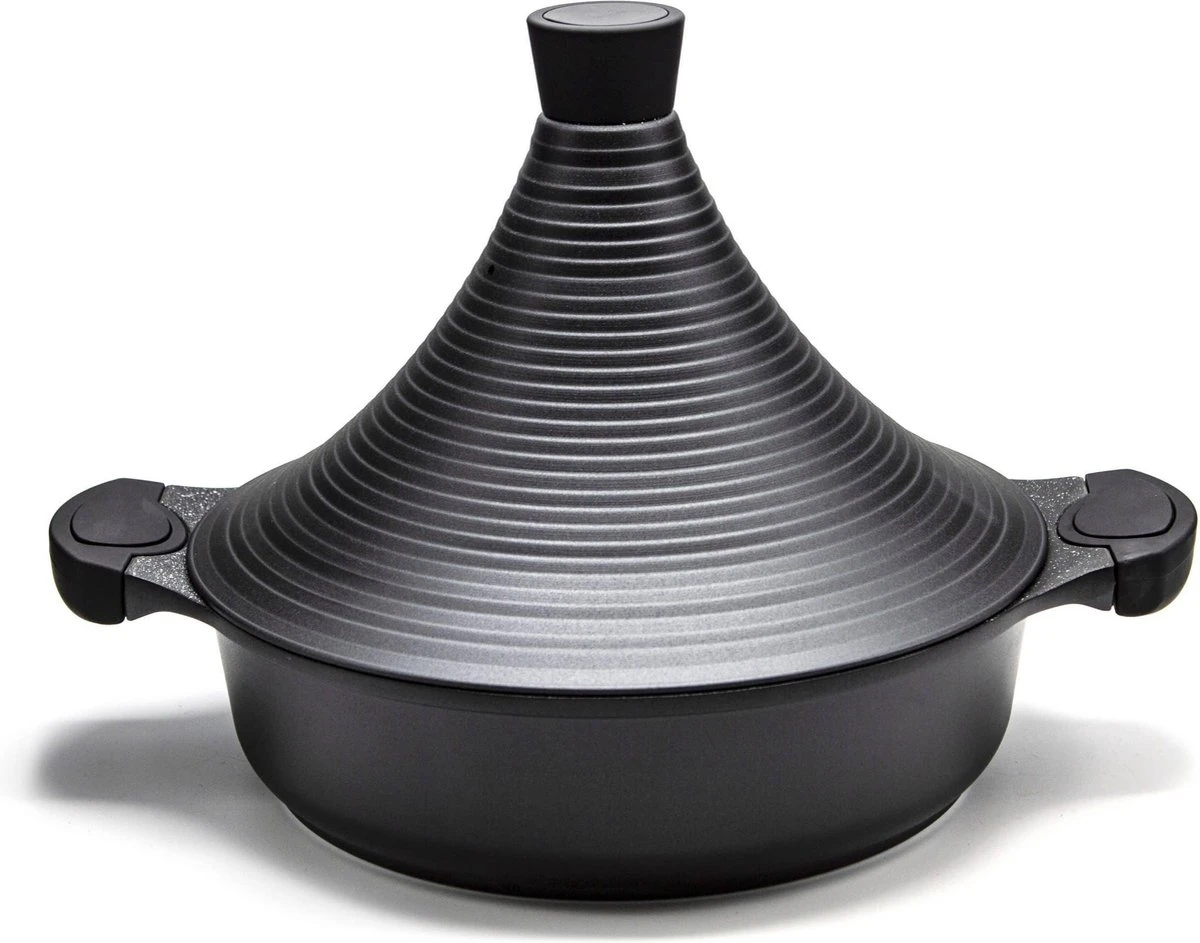 Tajine Agadir Inductie Arabisch Design Non-stick Shining Black 3 Tajine Agadir Inductie Arabisch Design Non-stick Shining Black