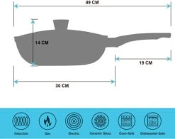 Marble Coating Wokpan Inductie - Met Glazen Deksel - Zwart - 30 Cm -Keuken Benodigdheden Winkel 1200x952 2