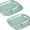Set Van 4x Stuks Camping/fondu/bbq Kunststof Borden 3-vaks Groen 21 X 24 Cm - Fonduebord - Gourmetbord - Barbecuebord -Keuken Benodigdheden Winkel 1200x959 4
