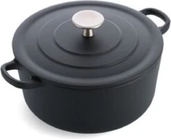 Royal Van Kempen & Begeer - Hoge Braadpan - 22cm - Mat Gietijzer Braadpan Met Stevige Grepen En Roestvrijstalen Knop - Kan In De Oven Tot 260 Graden Celsius (inclusief Deksel) - Geschikt Voor Alle Warmtebronnen Inclusief Inductie -Keuken Benodigdheden Winkel 1200x975 5