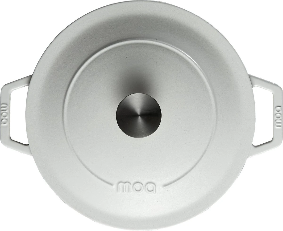 MOA Gietijzeren Braadpan - Inhoud 5,7 Liter - 26CM - Rond - Alle Warmtebronnen - Ook Voor Inductie - Gewicht 5,8 Kg - Wit - C26W 5 MOA Gietijzeren Braadpan - Inhoud 5,7 Liter - 26CM - Rond - Alle Warmtebronnen - Ook Voor Inductie - Gewicht 5,8 Kg - Wit - C26W - Afbeelding 3