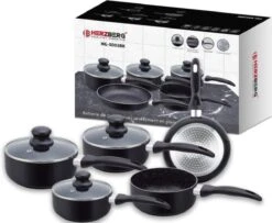 Herzberg HG-5003BK: 8 Pieces Marble Cookware Set - Black 13 Herzberg HG-5003BK: 8 Pieces Marble Cookware Set - Black -Keuken Benodigdheden Winkel 1200x987 3