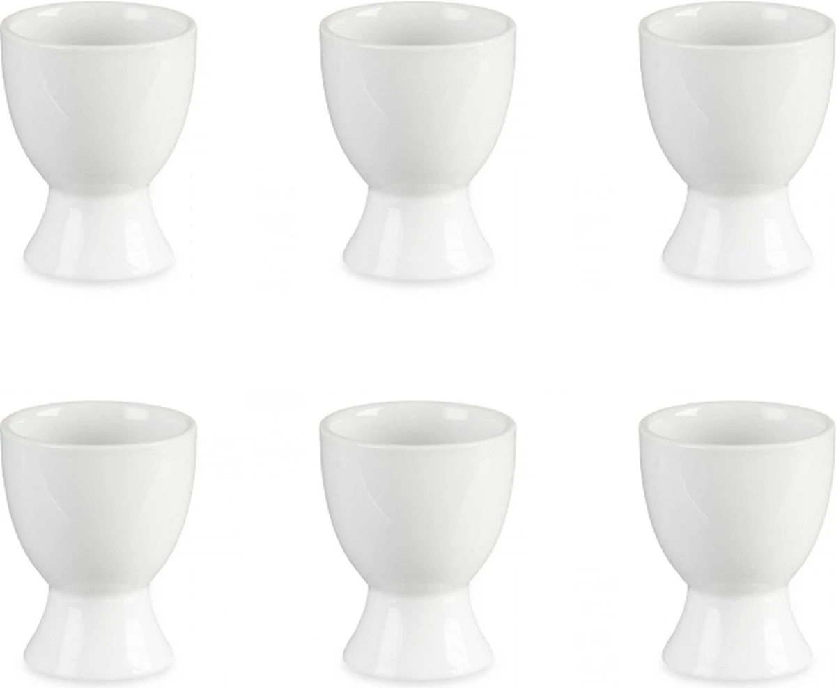 Eierdopjes – Set Van 6 Stuks – Porselein – Wit
