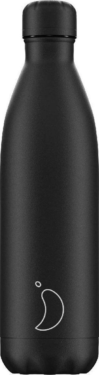 Chilly's 750 Ml Fles Monochrome All Black 750 Ml 3 Chilly's 750 Ml Fles Monochrome All Black 750 Ml