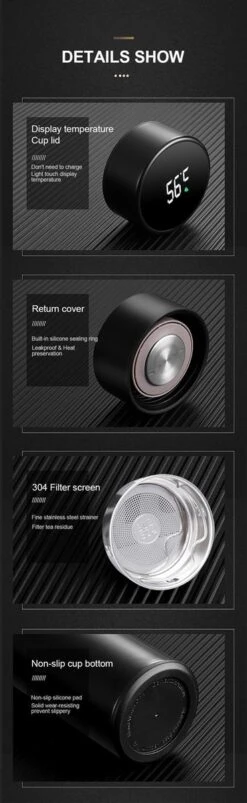 Slimme Thermosfles Met LCD Temperatuur Display - Curver Isolatiefles 0,5 Liter - Dubbelwandige Thermosfles - Thermosbeker - Isoleerfles - Thermoskan - Travel Mug - Bidon Drinkfles - Koffiebeker - Drinkflessen - RVS - Smart Thermos - Metaal -Keuken Benodigdheden Winkel 369x1200 1