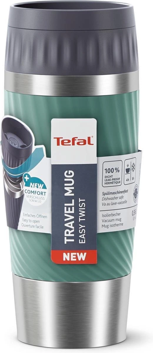 Tefal Travel Mug Easy Twist Thermobeker - Groen - 0,36 Liter 8 Tefal Travel Mug Easy Twist Thermobeker - Groen - 0,36 Liter - Afbeelding 6