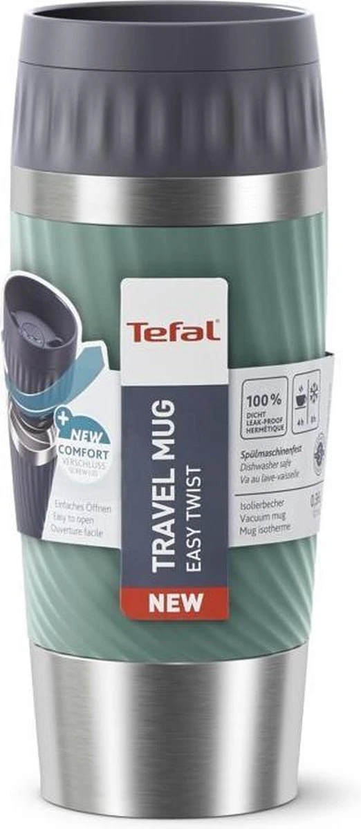 Tefal Travel Mug Easy Twist Thermobeker - Groen - 0,36 Liter 17 Tefal Travel Mug Easy Twist Thermobeker - Groen - 0,36 Liter - Afbeelding 15