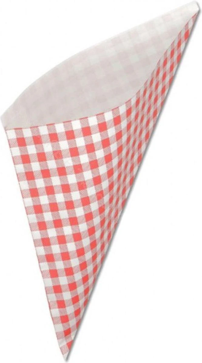 Papieren Frietzak | 50 Stuks | Patatzak | Rode Print | Frietzakken | Puntzakken | Frietzakjes 3 Papieren Frietzak | 50 Stuks | Patatzak | Rode Print | Frietzakken | Puntzakken | Frietzakjes