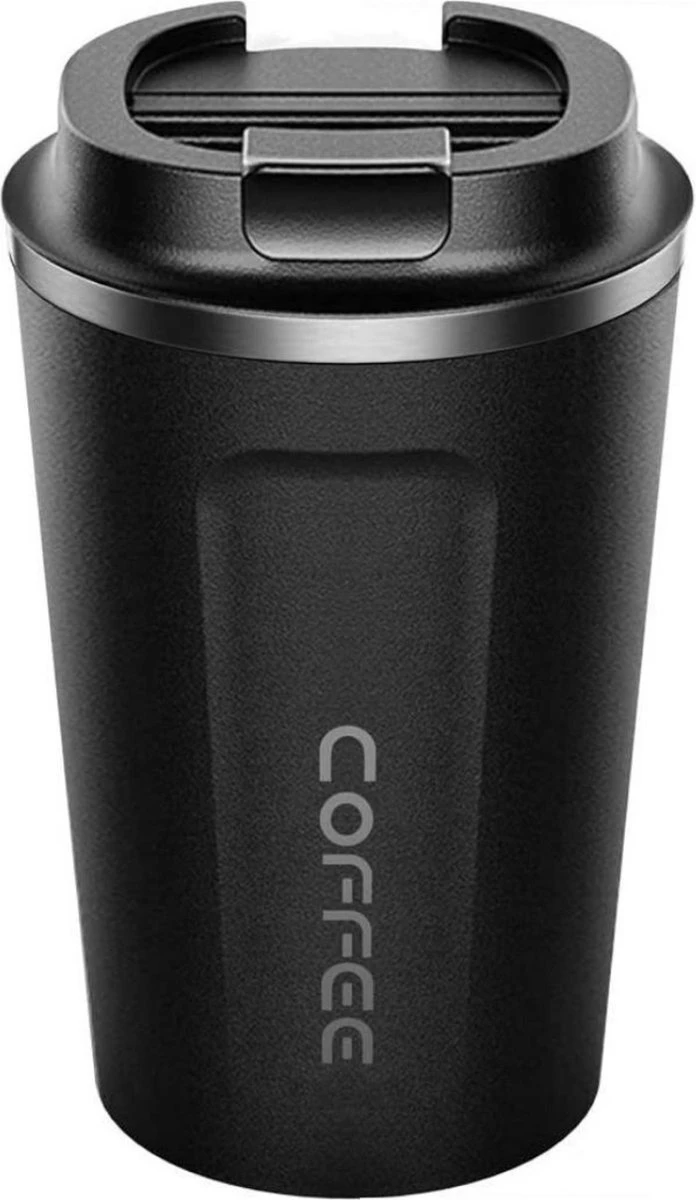 Premium RVS Koffiebeker To Go - Thermosbeker - Theebeker - 380ml - Zwart 3 Premium RVS Koffiebeker To Go - Thermosbeker - Theebeker - 380ml - Zwart