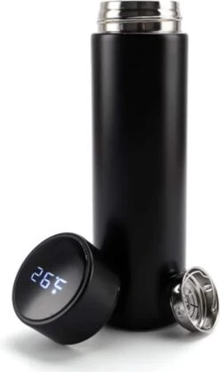 Merkloos Waterfles -Met Logo Casamix- Slimme Waterfles, Thermoskan (0,5L) Met LED Functie - Temperatuur Aflezen -Zwart - Thermosbeker - Isoleerfles - Thermoskan - Bidon Drinkfles - Koffiebeker - Drinkflessen - RVS - Smart Thermos -Keuken Benodigdheden Winkel 709x1200 1