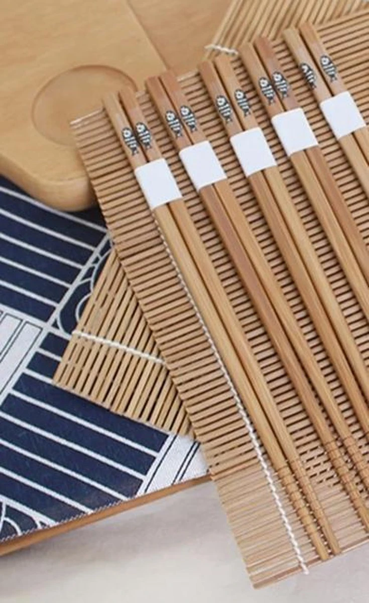 Chopsticks - Bamboe - 5 Paar - Sushi - Giftset 4 Chopsticks - Bamboe - 5 Paar - Sushi - Giftset - Afbeelding 2