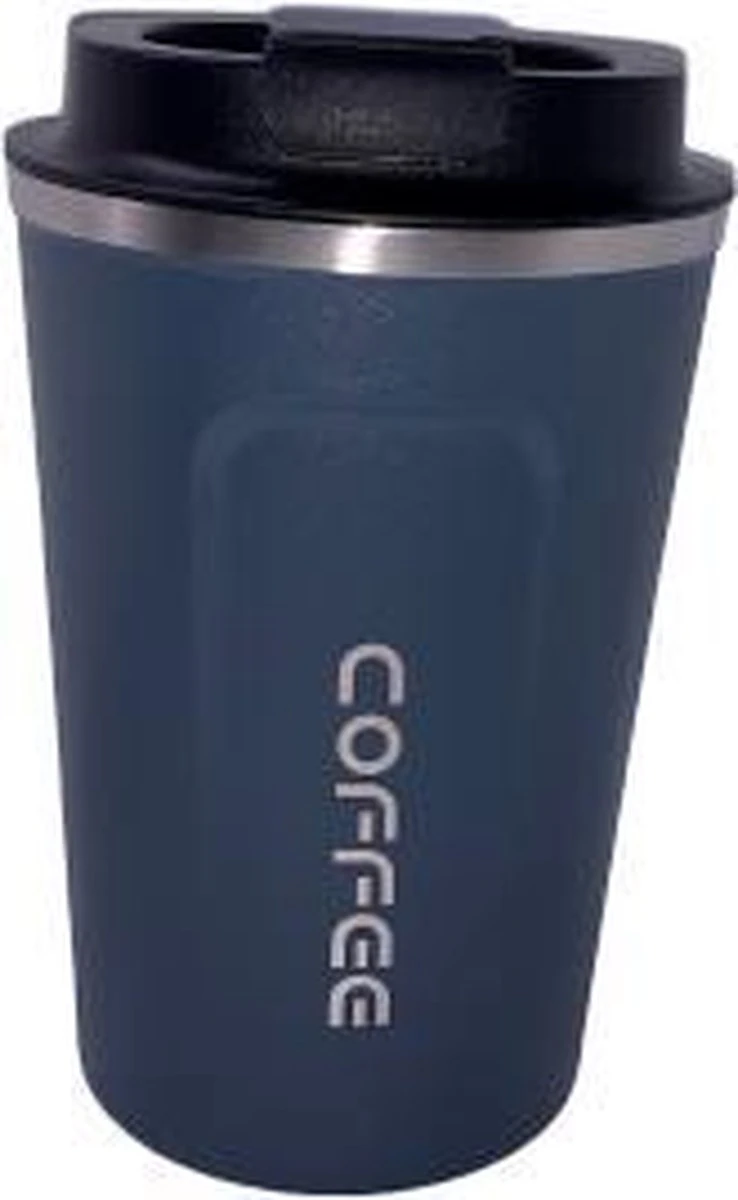 Koffiebeker To Go | Lekvrije Thermosbeker | Thermosfles | RVS Reisbeker | Dubbelwandige Travel Mug | 380 Ml | Blauw 4 Koffiebeker To Go | Lekvrije Thermosbeker | Thermosfles | RVS Reisbeker | Dubbelwandige Travel Mug | 380 Ml | Blauw - Afbeelding 2