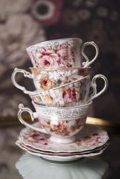 Clayre & Eef Kop En Schotel 200 Ml Roze Wit Porselein Rond Bloemen Servies Cadeau Voor Haar Cappuccino -Keuken Benodigdheden Winkel 801x1200 17