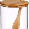Suikerkom / Suikerpotje Glas Met Bamboe Houten Lepel En Deksel 520 ML 1 Suikerkom / Suikerpotje Glas Met Bamboe Houten Lepel En Deksel 520 ML -Keuken Benodigdheden Winkel 811x1200 1