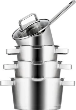 Sola Pannenset Diamond - 4 Delig - Ø 16,16,18,20 Cm - Zilver - RVS - Sandwichbodem -Keuken Benodigdheden Winkel 827x1200 1