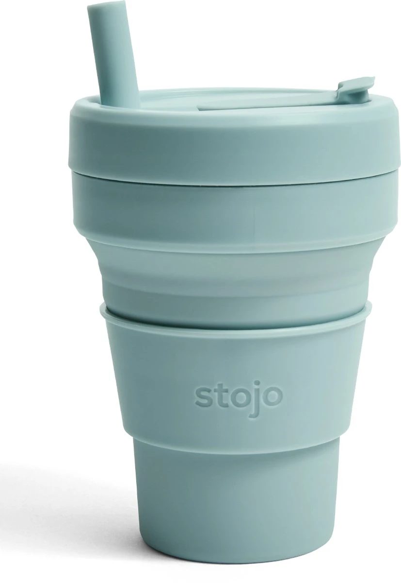Stojo - Biggie Cup - 470 Ml - Herbruikbaar - Opvouwbaar - Groen 10 Stojo - Biggie Cup - 470 Ml - Herbruikbaar - Opvouwbaar - Groen - Afbeelding 8