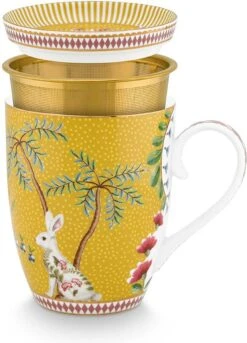 Pip Studio La Majorelle Yellow - Theeset - Porselein - Mok + Theezeef + Theetip - Porselein - 350ml - Geel Servies - Pasen - Konijn -Keuken Benodigdheden Winkel 864x1200 4