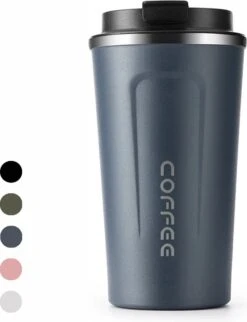 Premium RVS Koffiebeker To Go - Thermosbeker - Theebeker - 380ml - Blauw