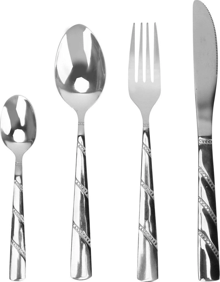 Swiss Pro+ - Bestekset - 12 Persoons - 72-delig - Luxe Opbergkoffer - 18/10 - Premium - Zilver 5 Swiss Pro+ - Bestekset - 12 Persoons - 72-delig - Luxe Opbergkoffer - 18/10 - Premium - Zilver - Afbeelding 3