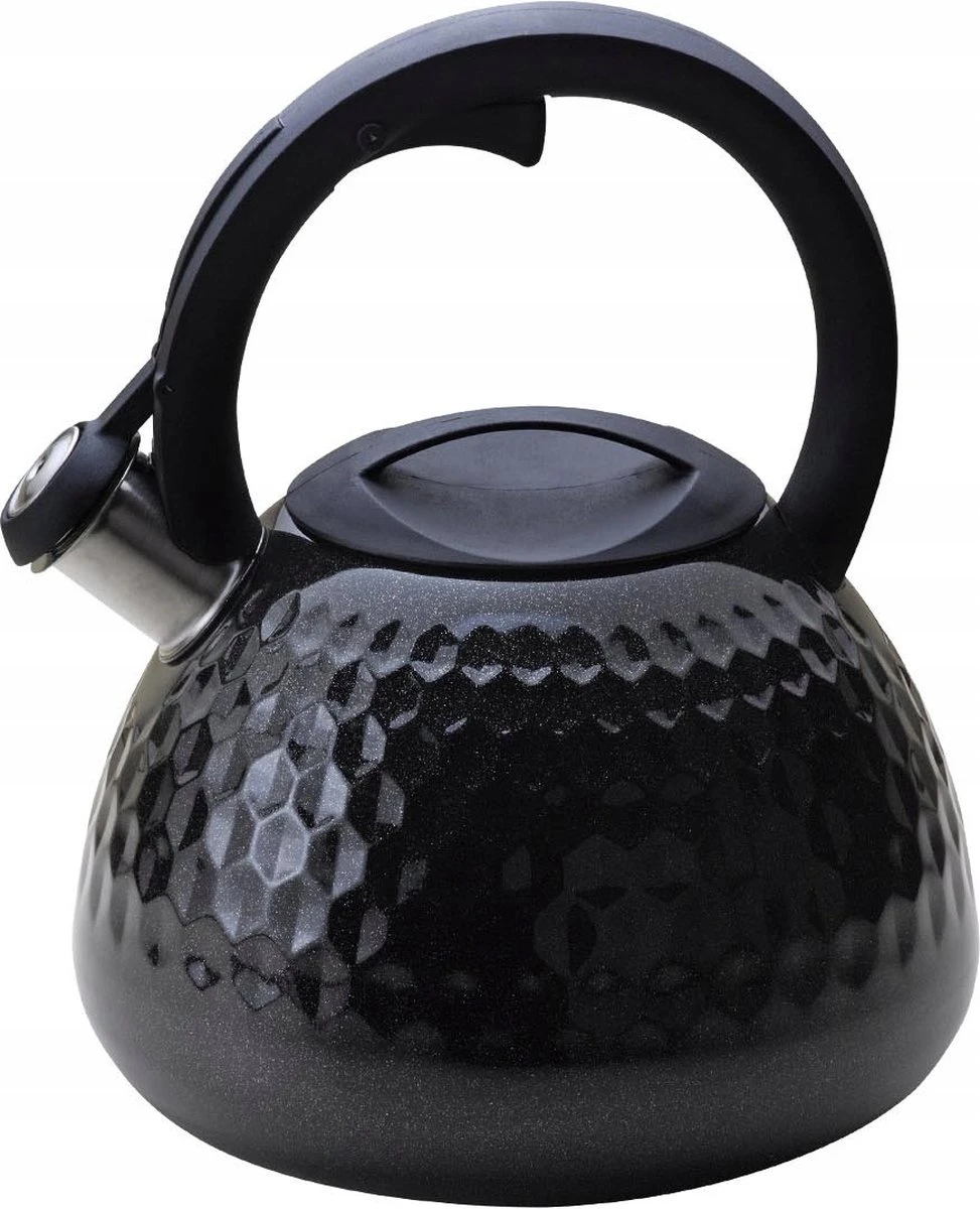 Meyerhoff Fluitketel RVS Metallic Zwart 2.7 Liter - Geschikt Voor Alle Warmtebronnen Ook Inductie - Ruitpatroon - Uniek Design - Koel Blijvend Handvat 3 Meyerhoff Fluitketel RVS Metallic Zwart 2.7 Liter - Geschikt Voor Alle Warmtebronnen Ook Inductie - Ruitpatroon - Uniek Design - Koel Blijvend Handvat