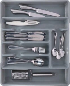Merkloos Bestekbak/bestekhouder - Uitschuifbaar - Grijs - 44 Cm - 5 Tot 7 Vakken -Keuken Benodigdheden Winkel 978x1200